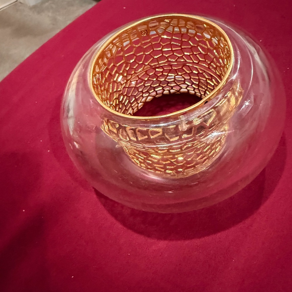 Gold and Clear Glass Bracelet